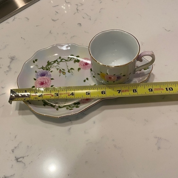 Rose Candy Collection by Lissi Kaplan Porcelain Tea Cup & Snack/Sandwich Plate - Picture 11 of 11